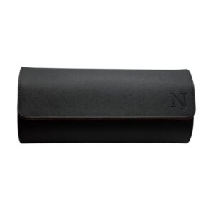 NJ Black Luxury Leather Watch Roll – Triple